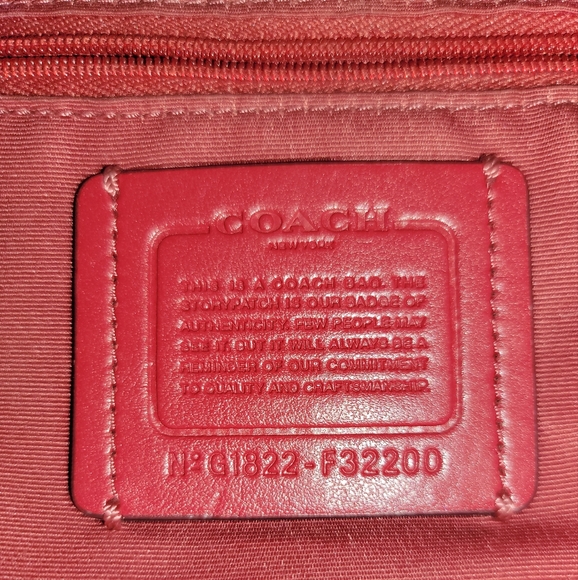 COACH Backpack Daypack Signature Red Brown G1822 F32200 Medium Size EUC - Picture 14 of 15